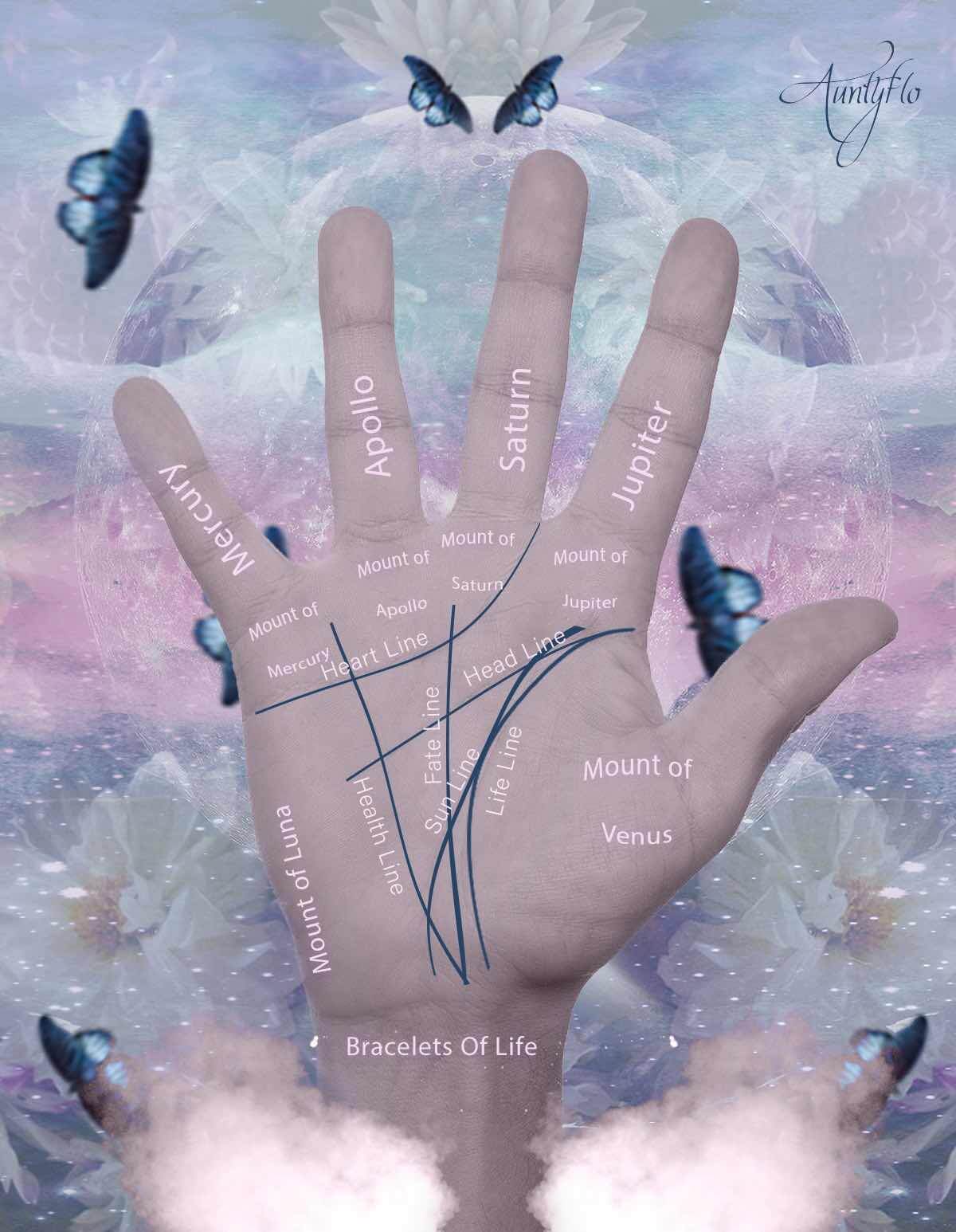 Palmistry Minor Lines Chiromantijos iliustruotas vadovas Sapnininkas